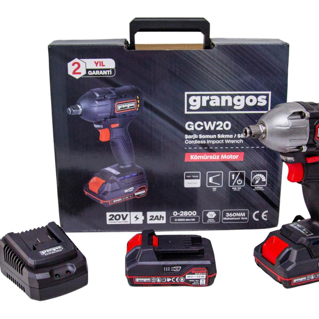 Grangos GCW20-T2 20V 2 Ah Çift Akülü Somun Sıkma